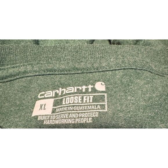 Carhartt Loose Fit T Shirt Men's XL Kelly Green Short Sleeve K87 Pocket Workwear - Picture 5 of 9